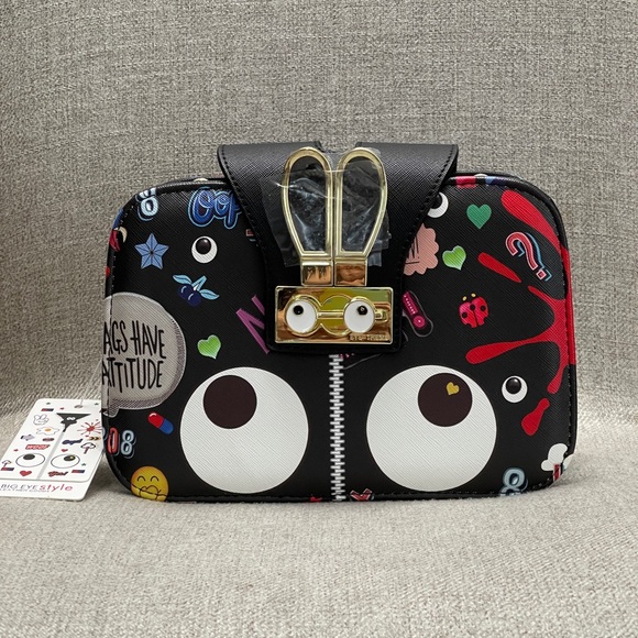 Crossbody Handbag with Clutch pocket - Black - Picture 3 of 15